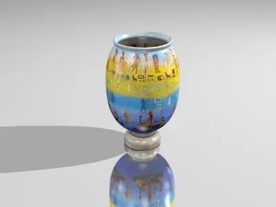 Pharaonic Inscriptions Vase low poly Low-poly 3D model