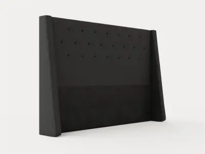 Empire Bed Headboard Black Low-poly 3D model