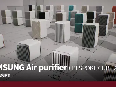 SAMSUNG Air purifier - BESPOKE CUBE Air Low-poly 3D model