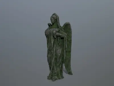 Angel Statue 02 Low-poly 3D model