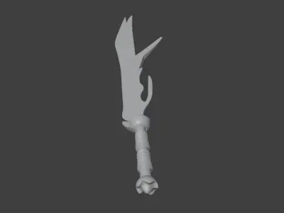 Fantasy Sword with Ornate Guard - Game Ready Weapon 3D Model Low-poly 3D model