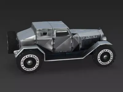 Neo-WWI Armored Scout Car 3D Model Low-poly 3D model