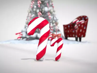 Christmas Lollipop Pouf and Pillow 3D model