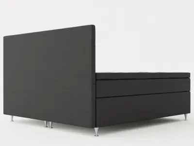 Joluma Complete Bed Package Continental Bed 180x200 Black Low-poly 3D model