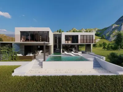 Casa Scene-villa-modern house 3D model