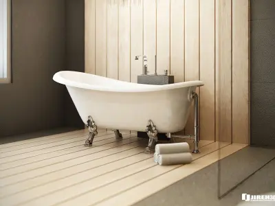 VRay - C4D Scene files - Modern-Classic Bathroom Interior Scene 3D model
