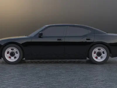 dodge charger  Low-poly 3D model