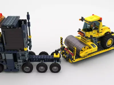 Lego Truck and Dozer with two drivers 3D model