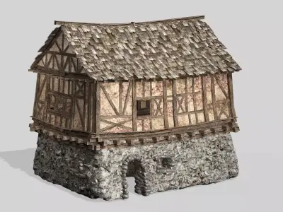 Thatch Hut House 09 For Games and Films 3D Model Low-poly 3D model