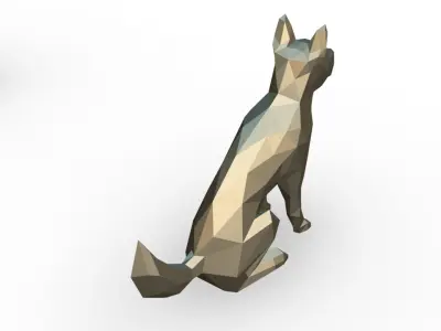 Blue Heeler low poly 3D print model