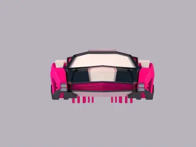 Cyber Car Low-poly 3D model