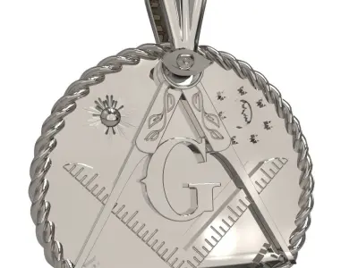 Freemasonry symbol pendant 3D print model