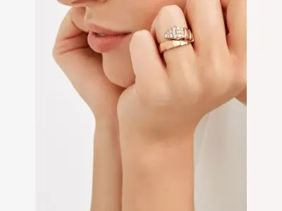 BULGARI - SERPENTI VIPER - RING - ONE COIL - DIAMOND HEAD 3D print model