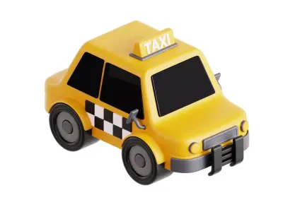 3D Taxi Car Cute 3D model