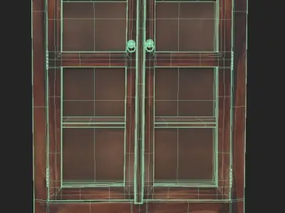 Wooden kitchen cabinets Free low-poly 3D model