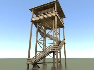 Wooden Watch Tower Free Download Free 3D model