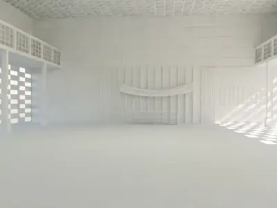 Dojo Fighting Hall Low-poly 3D model