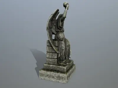 statue 2 of angel Low-poly 3D model