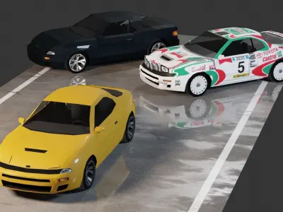 Toyota Celica 5th gen Low-poly 3D model
