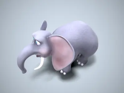 cartoon elephant Low-poly 3D model order
