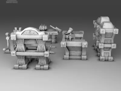Kitchen and tavern furniture  3D print model