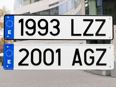 Spain Number Plate Low-poly 3D model