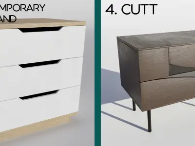 Luxury nightstands collection 3D model