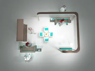 booth 6x4 open side  3D model