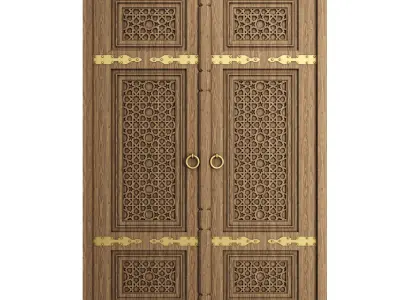 Old islamic door 01 3D model