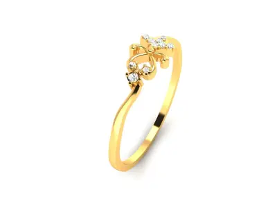 Solitaire Women Engagement Ring STL FBX OBJ Render 3D print model