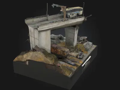 Surviving the Wasteland Diorama  A Tale of Grit in a Broken 3D model