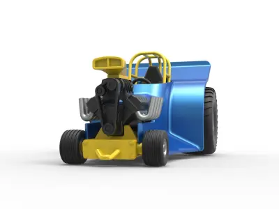 Mini Rod pulling tractor 4 Scale 1 to 25 3D print model