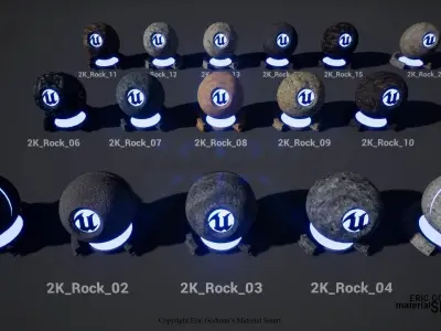 Optimized Rock World Aligned Materials 3D model