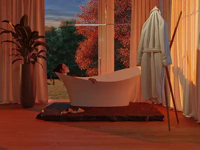 Farnsworth House by Mies van der Rohe Free 3D model