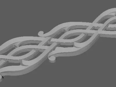 Central decor ornament for furniture 3D model 80