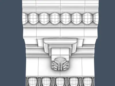 Decorative Crown Molding 3D model 4