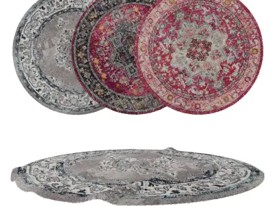 Round Rug Set 199 3D model