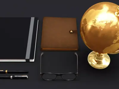 Office Decoration Set 3D model