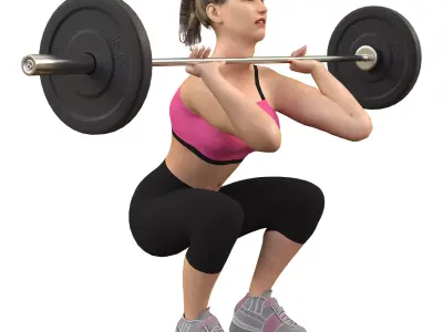 Girl in gym 3D model