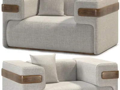 Light luxury Armchair 3D model