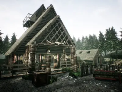 Viking House UNREAL ENGINE Low-poly 3D model