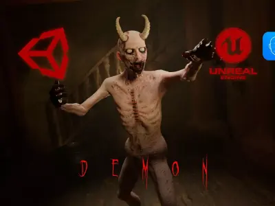 The Demon game character for Horror and Fantasy games Low-poly 3D model