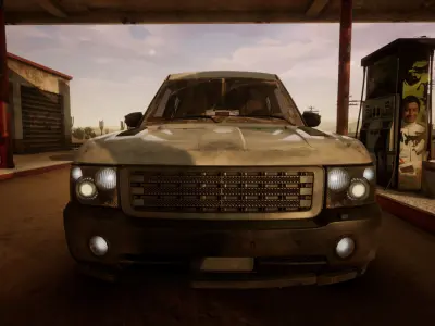 Gas station Unreal 4 Scene Low-poly 3D model