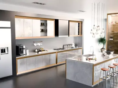  Modern Living Room Kitchen blender  Low-poly 3D model