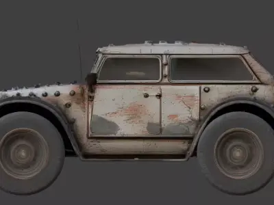 Wasteland Fight Vehicle Collection 3D Models Low-poly 3D model
