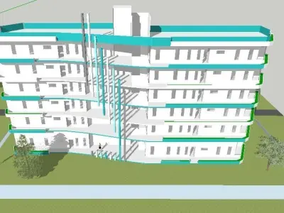 Apartment Building 6 stories tall 3D model
