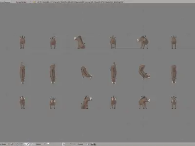 Warthog polygonal Low-poly 3D model
