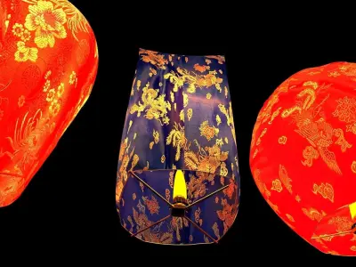 Chinese sky lantern  3D model 2