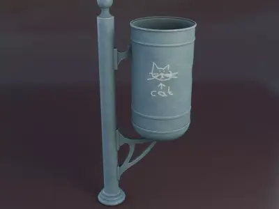 Modern-style Trash Can Free 3D model
