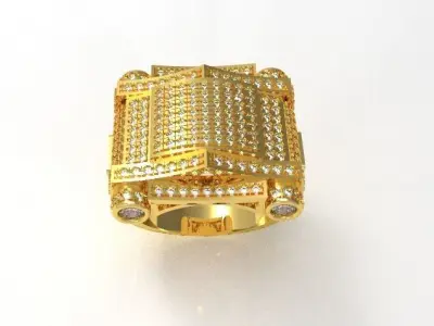 062 - Heavy Iced Hiphop Ring 3D print model